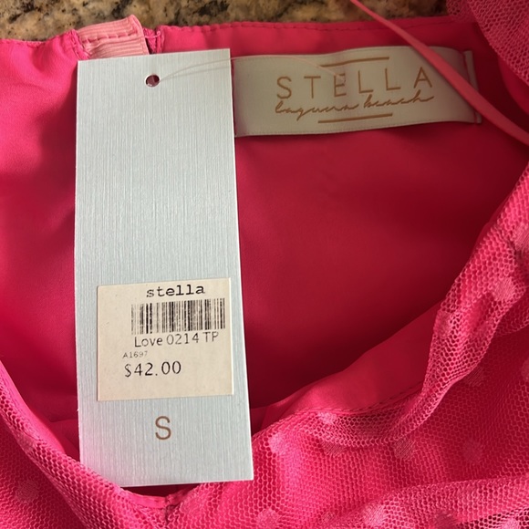 Stella Laguna Beach Cropped Tulle Ruffle Top- size Small NWT - Picture 3 of 6